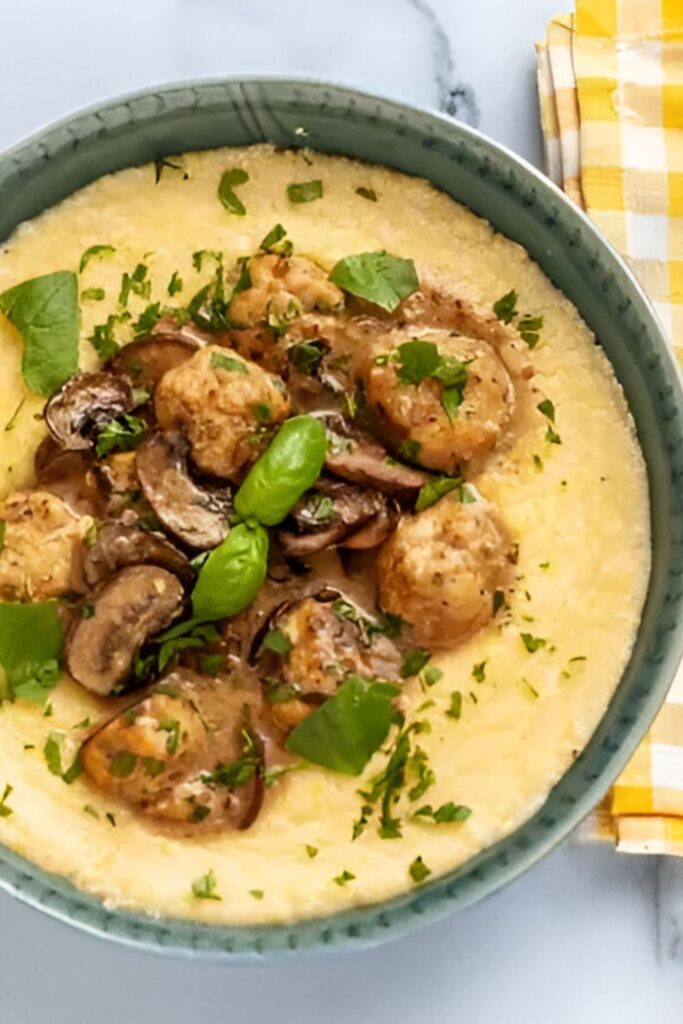 Pioneer Woman Chicken Meatball Polenta Bowl