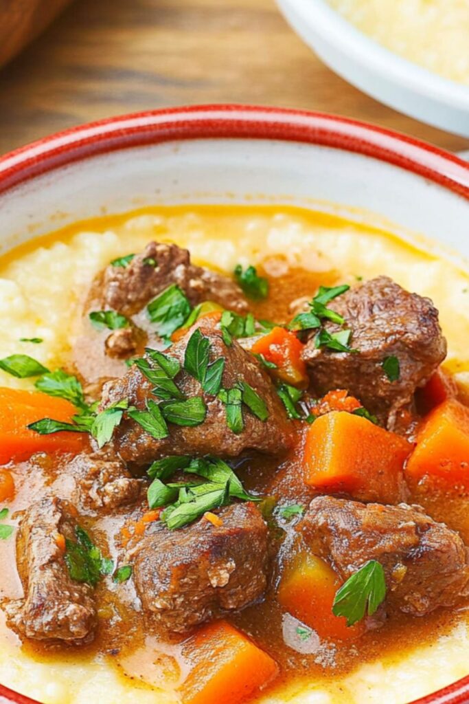 Instant Pot Beef Stew And Cheesy Grits